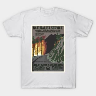 Retro WPA National Parks Poster of Great Smoky Mountains Reimagined for the Future with Climate Change T-Shirt